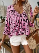 Blusa Bohemia con Cuello V y 3/4 de Manga