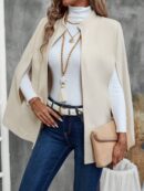 Blusa Elegante Negra con Abertura y Manga Larga