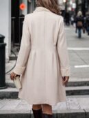 Abrigo Midi de Mujer con Cintura Ceñida y Doble Botonadura