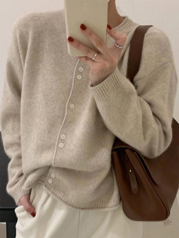 Cardigan Botones Frontales Manga Larga para Primavera y Otoño - Image 9