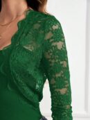 Chaqueta Corta de Encaje con Ribete Escalopado