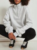 Sudadera Casual de Cuello Alto con Cierre y Manga Larga