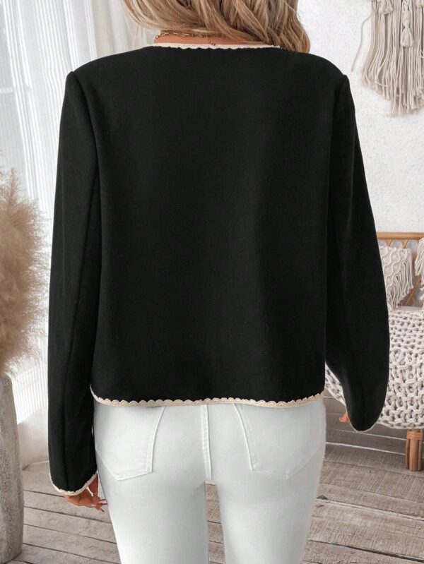 Chaqueta Corta de Punto con Ribete Bicolor - Image 2