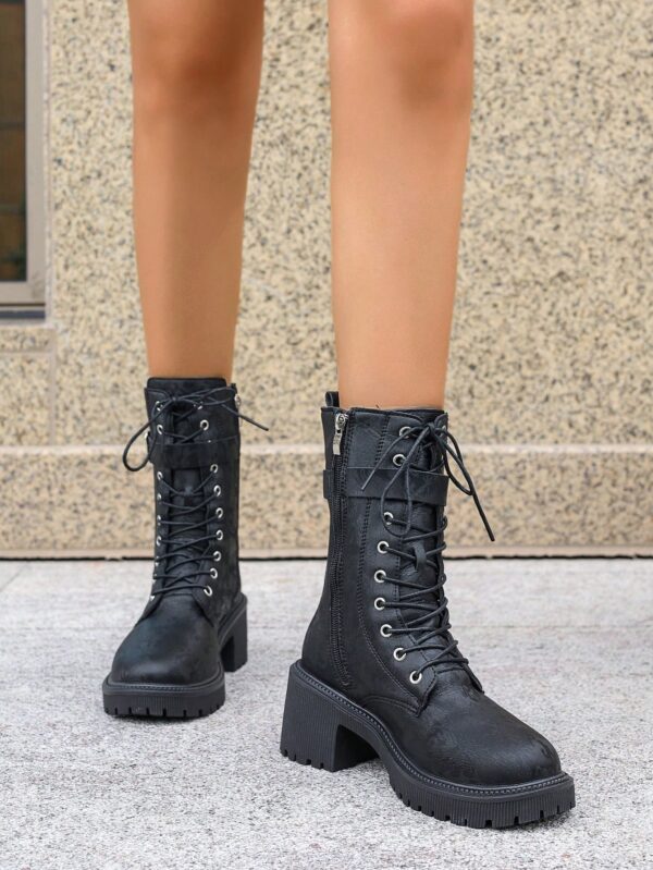 Botas de Tobillo de Tacón Medio, Minimalistas y de Estilo Occidental - Image 21