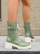 Botas de Tobillo de Tacón Medio, Minimalistas y de Estilo Occidental
