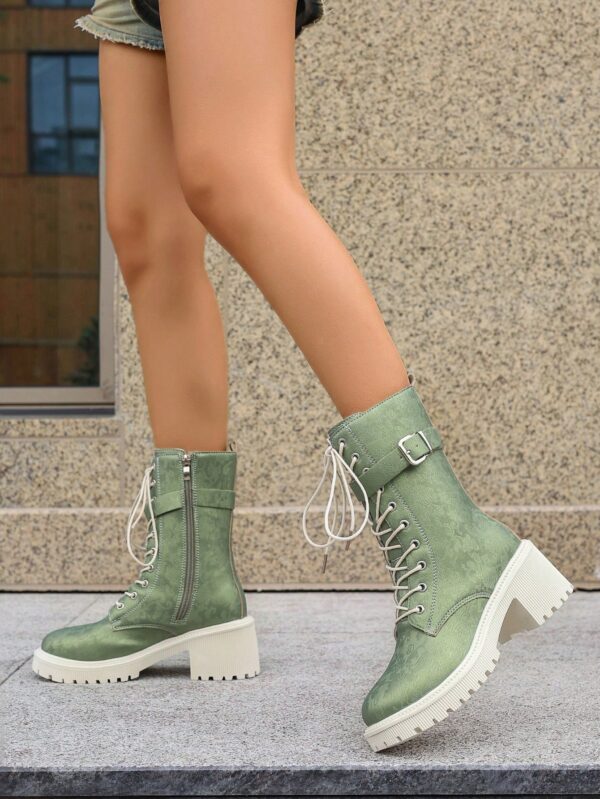 Botas de Tobillo de Tacón Medio, Minimalistas y de Estilo Occidental - Image 26