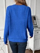 Sudadera Casual de Cuello V con Manga Larga y Hombros Caídos
