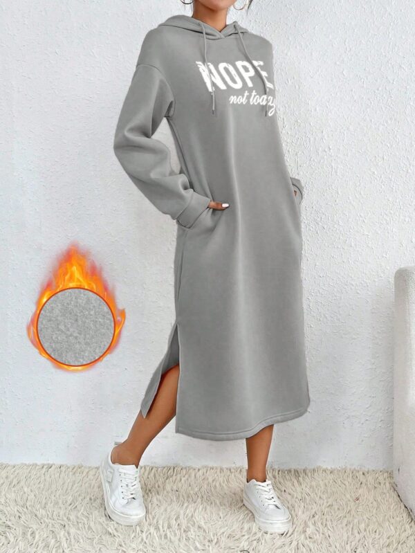 Vestido Sudadera con Capucha y Estampado de Letras - Image 48