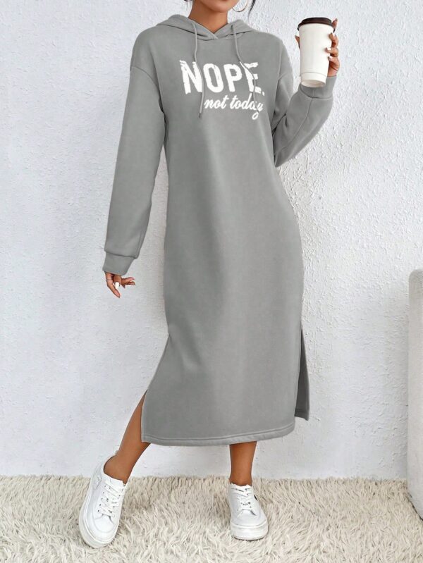Vestido Sudadera con Capucha y Estampado de Letras - Image 50