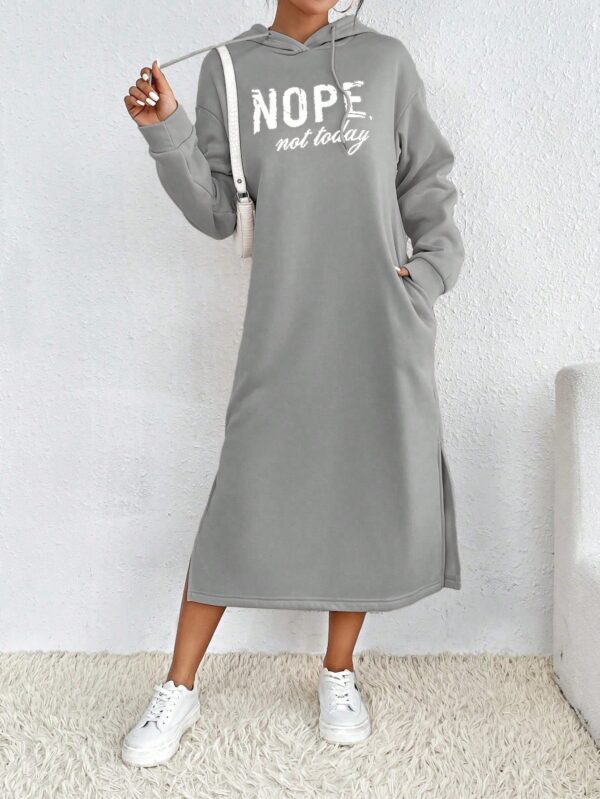 Vestido Sudadera con Capucha y Estampado de Letras - Image 53