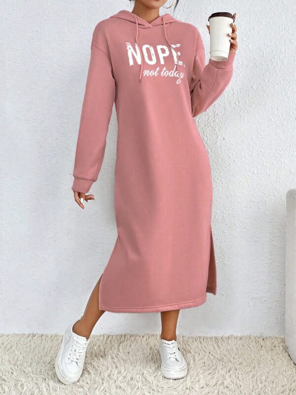 Vestido Sudadera con Capucha y Estampado de Letras - Image 26