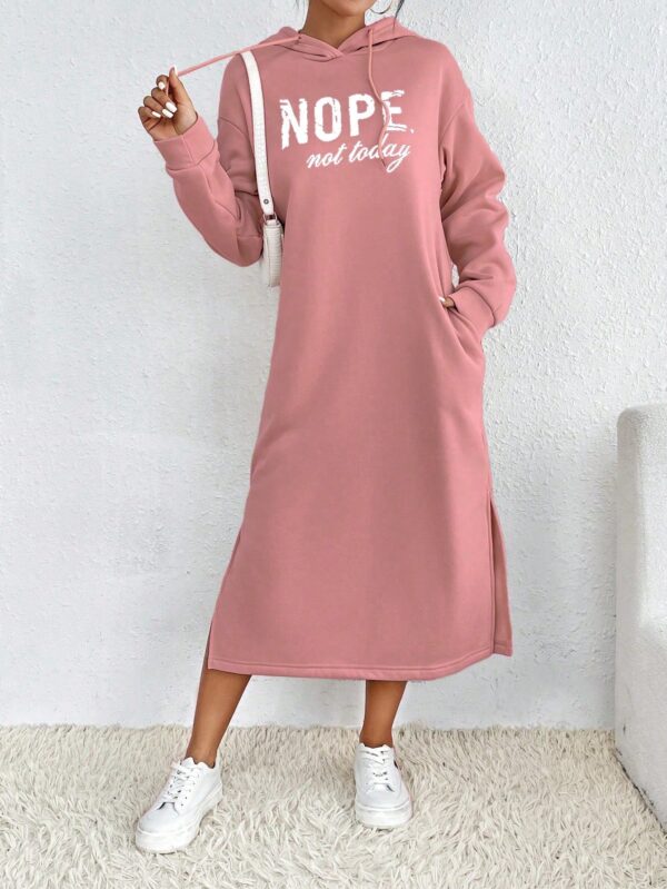 Vestido Sudadera con Capucha y Estampado de Letras - Image 27
