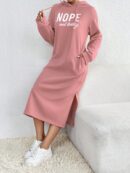 Vestido Sudadera con Capucha y Estampado de Letras