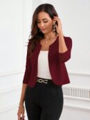 Blazer Mujer con Encaje en Mangas y Abertura frontal