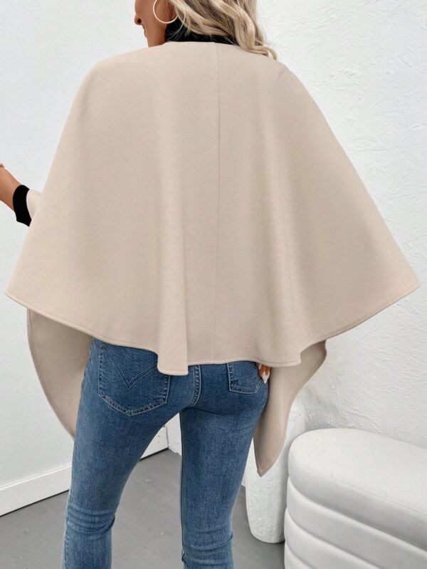 Chaqueta Capa Casual de Color Sólido para Otoño e Invierno - Image 2