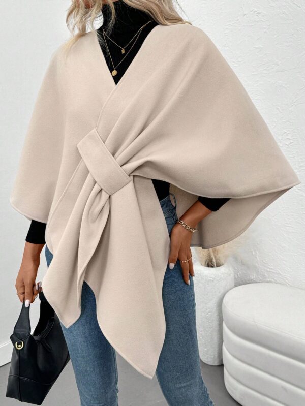 Chaqueta Capa Casual de Color Sólido para Otoño e Invierno - Image 3