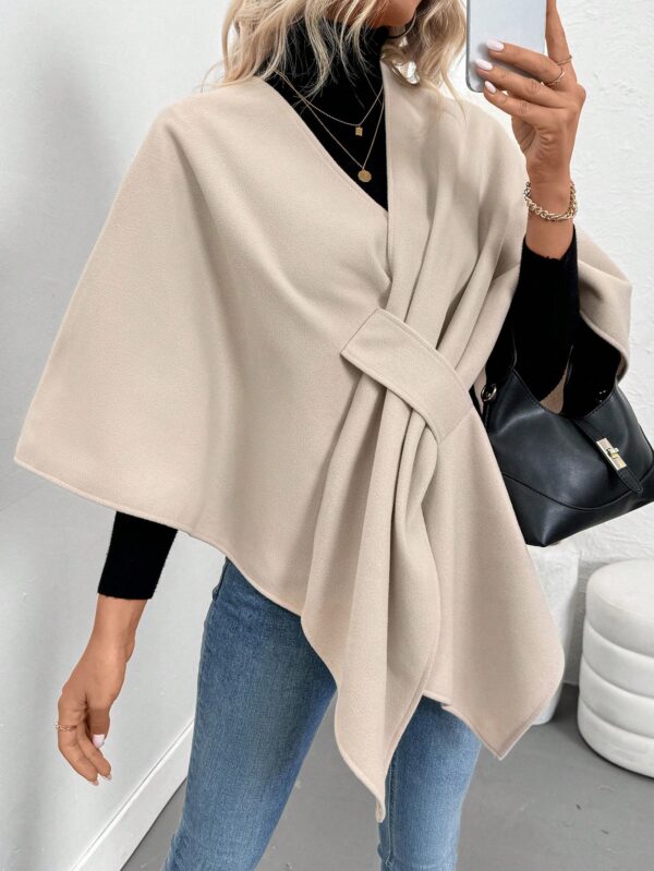 Chaqueta Capa Casual de Color Sólido para Otoño e Invierno - Image 5