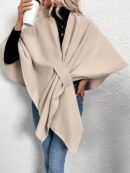 Chaqueta Capa Casual de Color Sólido para Otoño e Invierno