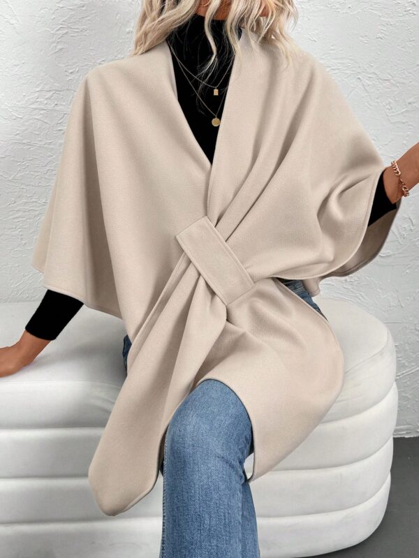 Chaqueta Capa Casual de Color Sólido para Otoño e Invierno - Image 6