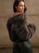 Chaqueta Casual con Cuello Peludo y Cierre