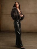 Chaqueta Casual con Cuello Peludo y Cierre
