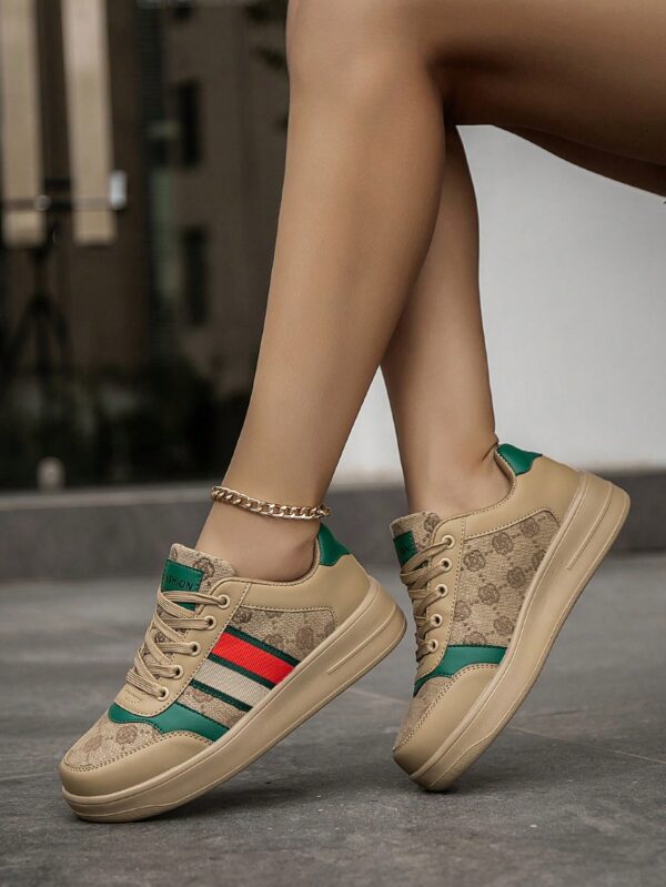 Zapatillas Deportivas con Estampado Aleatorio y Suela Gruesa
