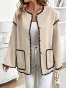 Chaqueta Casual de Manga Larga con Botones y Bolsillos