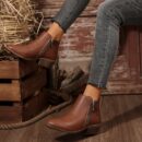 Botas de Tobillo para Mujer con Tacón Cuadrado y Cierre Lateral