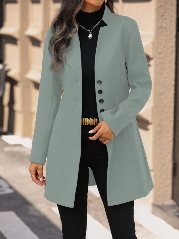 Chaqueta de Lana con Cuello Alto y Entallada para Mujer - Image 73