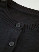 Top Casual Tejido en Punto con Botones y Cuello Redondo