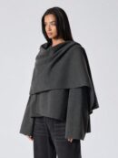 Poncho Abrigo Capa Liso Minimalista para Otoño/Invierno