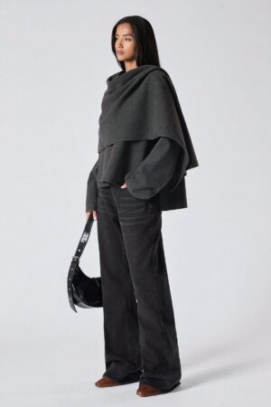 Poncho Abrigo Capa Liso Minimalista para Otoño/Invierno