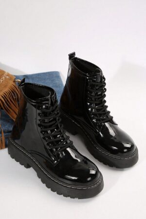 Botines de Mujer con Plataforma y Cierre de Cordones