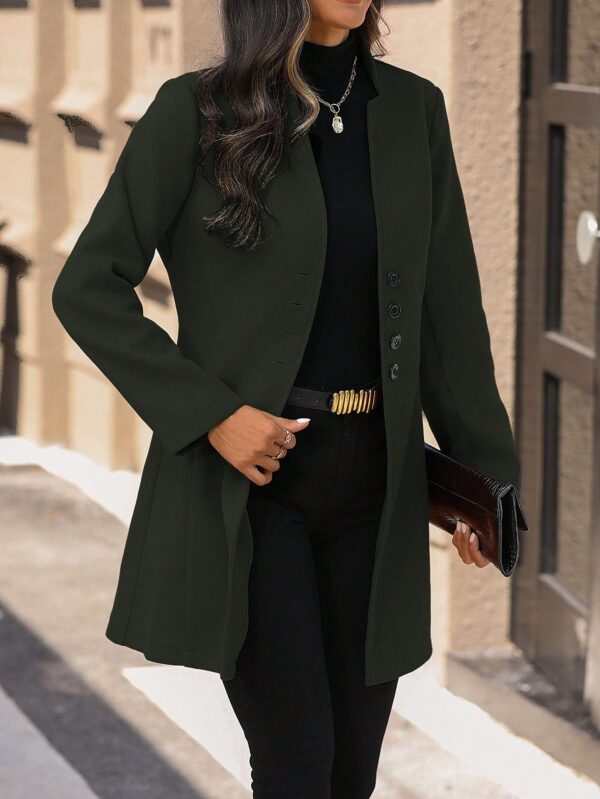 Chaqueta de Lana con Cuello Alto y Entallada para Mujer - Image 81