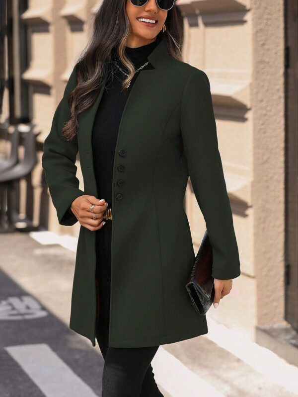 Chaqueta de Lana con Cuello Alto y Entallada para Mujer - Image 83