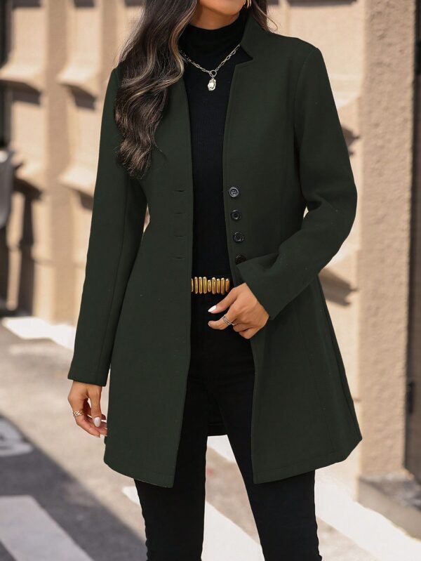 Chaqueta de Lana con Cuello Alto y Entallada para Mujer - Image 85