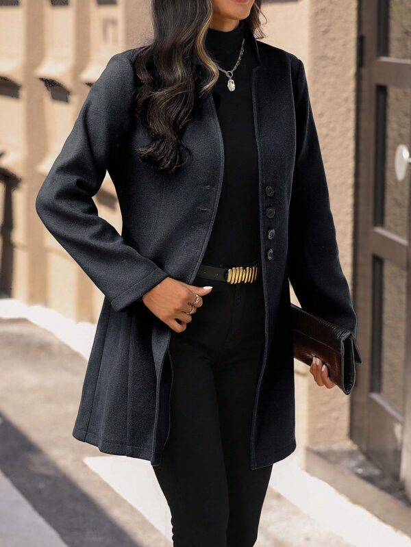 Chaqueta de Lana con Cuello Alto y Entallada para Mujer - Image 44
