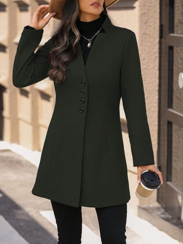 Chaqueta de Lana con Cuello Alto y Entallada para Mujer - Image 86