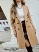 Sobretodo Elegante de Botones Dobles y Solapa