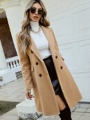 Sobretodo Elegante de Botones Dobles y Solapa