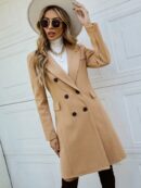 Sobretodo Elegante de Botones Dobles y Solapa