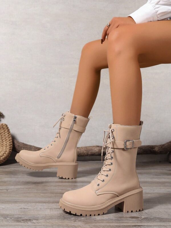 Botas de Tobillo de Tacón Medio, Minimalistas y de Estilo Occidental - Image 7