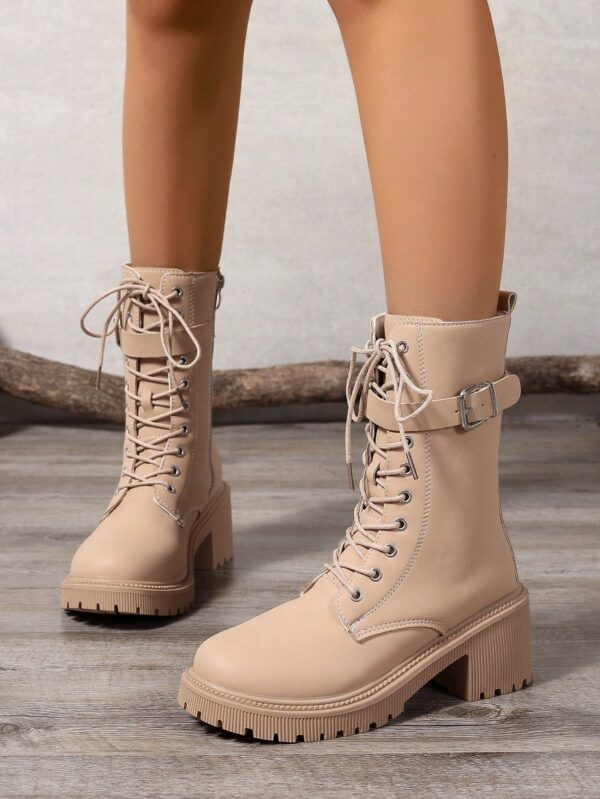 Botas de Tobillo de Tacón Medio, Minimalistas y de Estilo Occidental - Image 9