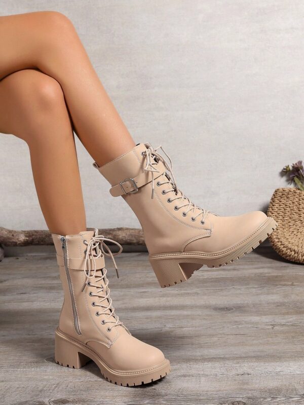Botas de Tobillo de Tacón Medio, Minimalistas y de Estilo Occidental - Image 6