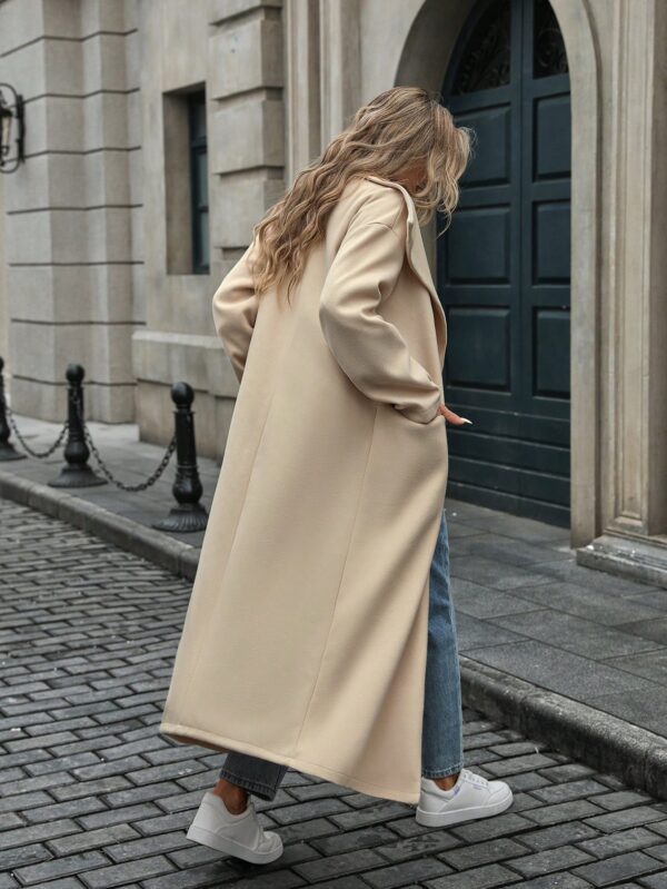 Abrigo Largo Grueso para Mujer, Color Sólido, Ideal para Oficina y Trabajo en Otoño/Invierno - Image 16