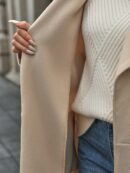 Abrigo Largo Grueso para Mujer, Color Sólido, Ideal para Oficina y Trabajo en Otoño/Invierno