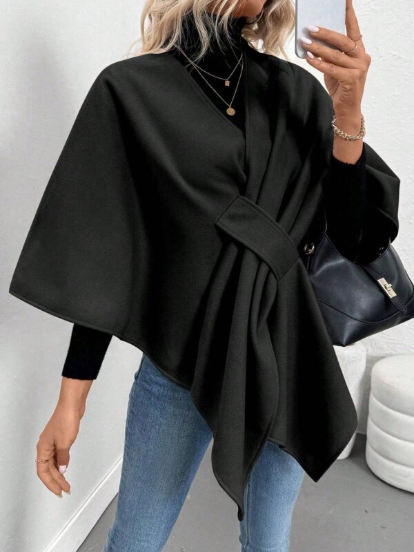 Chaqueta Capa Casual de Color Sólido para Otoño e Invierno - Image 11