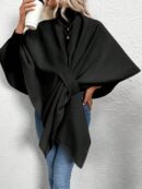 Chaqueta Capa Casual de Color Sólido para Otoño e Invierno