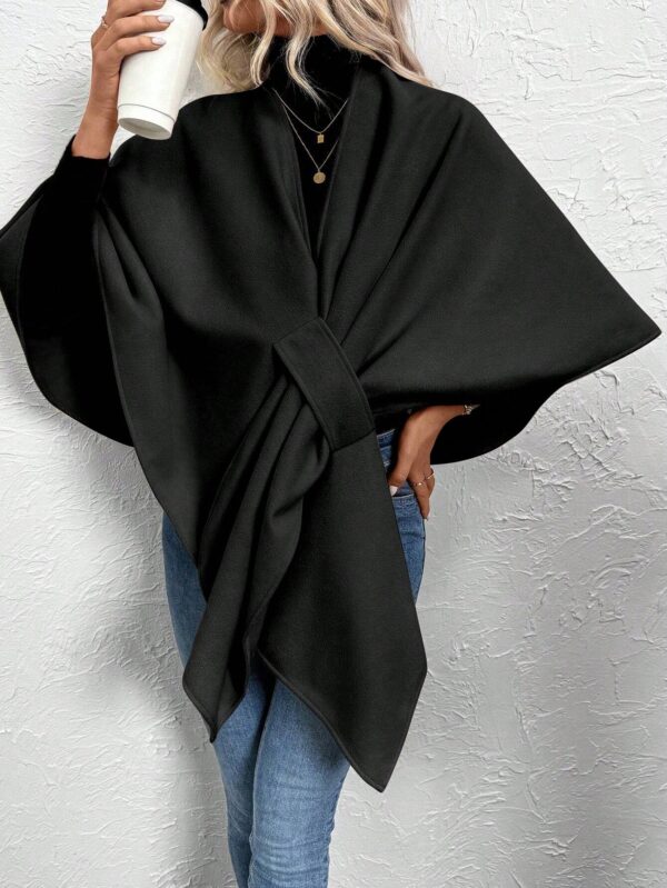 Chaqueta Capa Casual de Color Sólido para Otoño e Invierno - Image 12