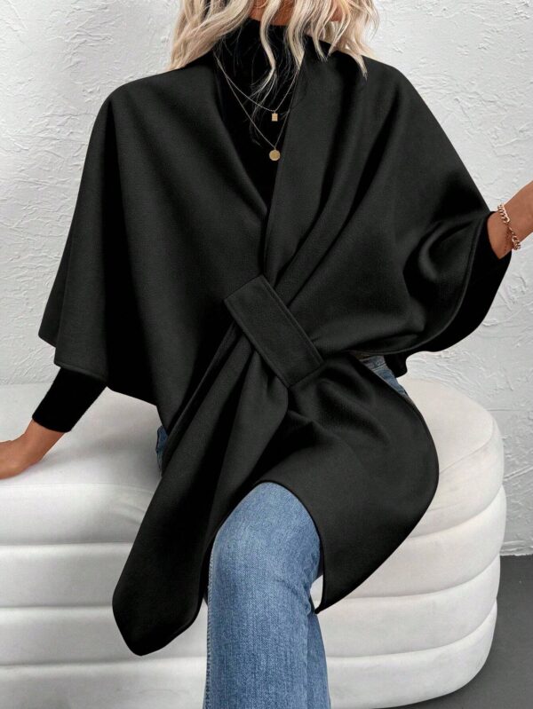 Chaqueta Capa Casual de Color Sólido para Otoño e Invierno - Image 13